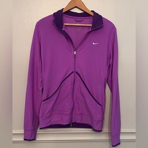 Nike‎ Dri fit zip up lightweight jacket top shirt long sleeve purple medium